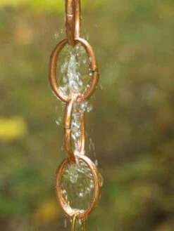 Single Link Pure Copper Rain Chain, 8.5'