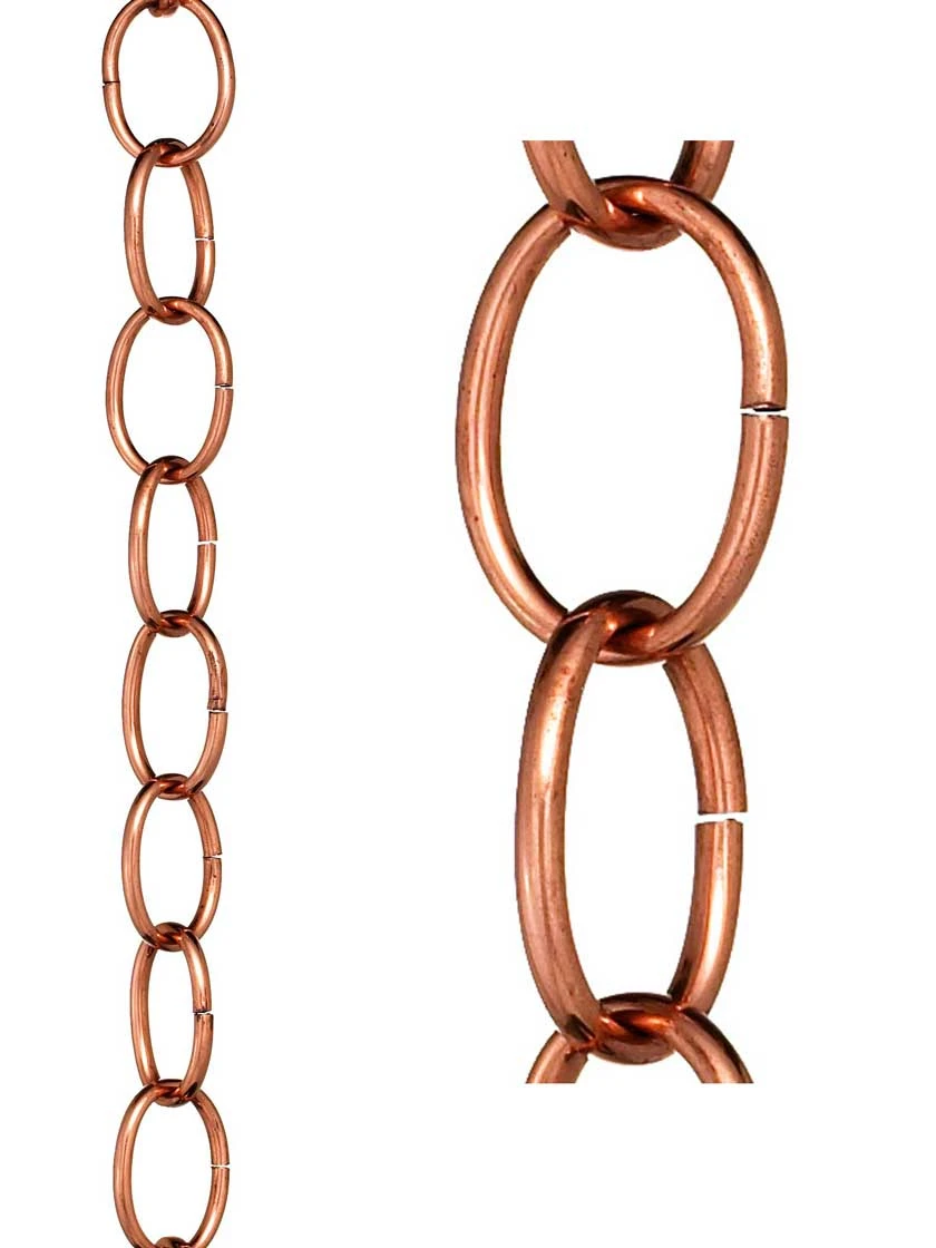 Single Link Pure Copper Rain Chain, 8.5' 5 Single Link Pure Copper Rain Chain, 8.5' - Image 3