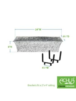 Achla Designs Handrail Flowerbox Bracket Kit For Rail -Garden Serie Store 8612883 02v
