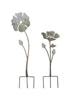 Poppy Garden Stakes Set Of 2 -Garden Serie Store 8613140 7822