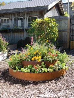 Birdies™ Corten Steel Round Raised Bed, Large, Low