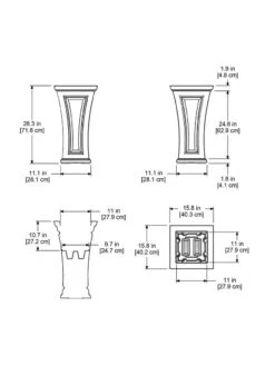 Cambridge Tall Planter, 28" Height -Garden Serie Store 8613524 04V 3 4