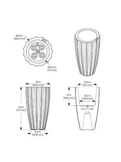 Sedona Tall Planter, 28" Height 12 Sedona Tall Planter, 28" Height -Garden Serie Store 8613525 10V 3 4