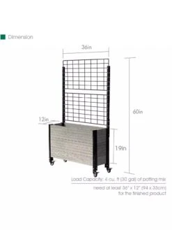 Mobile Deep Trough Planter With Trellis 11 Mobile Deep Trough Planter With Trellis -Garden Serie Store 8614265 04V 3 4